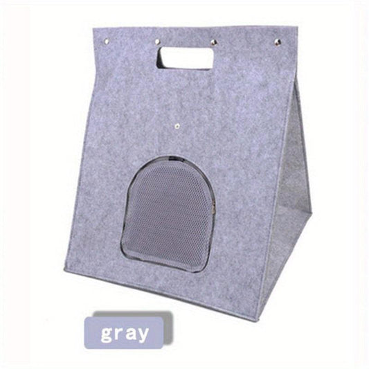 Foldable Felt Cat House Portable Washable Pet Bed for Travel
