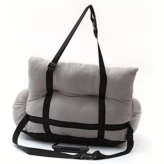 Cozy Dog Car Seat with Storage Pocket for Small Pets