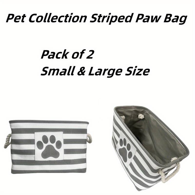 Striped Paw Patch Pet Storage Basket