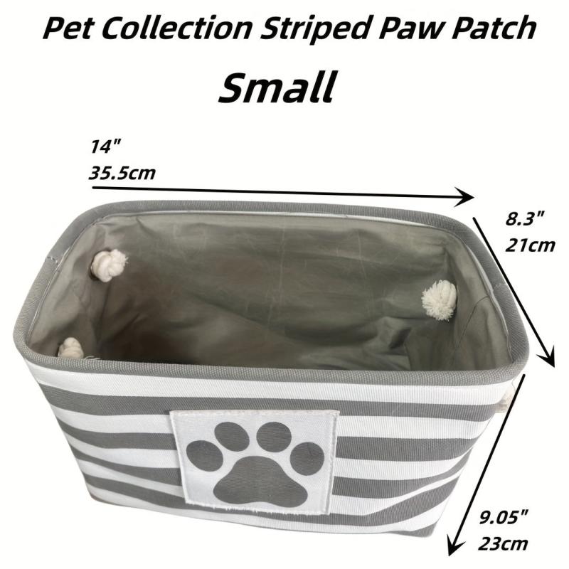 Striped Paw Patch Pet Storage Basket