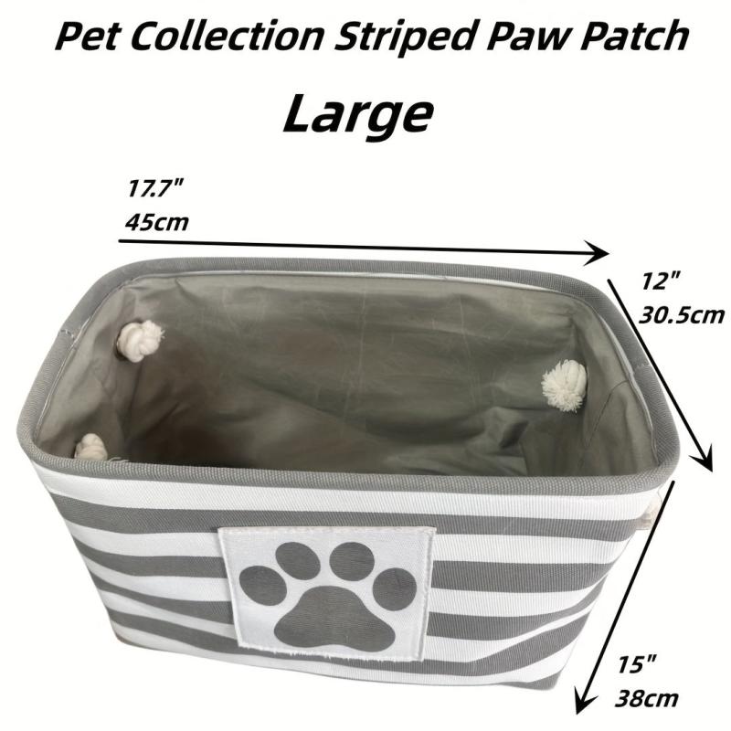Striped Paw Patch Pet Storage Basket