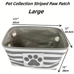 Striped Paw Patch Pet Storage Basket