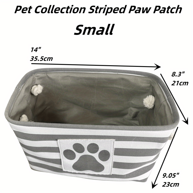 Striped Paw Patch Pet Storage Basket