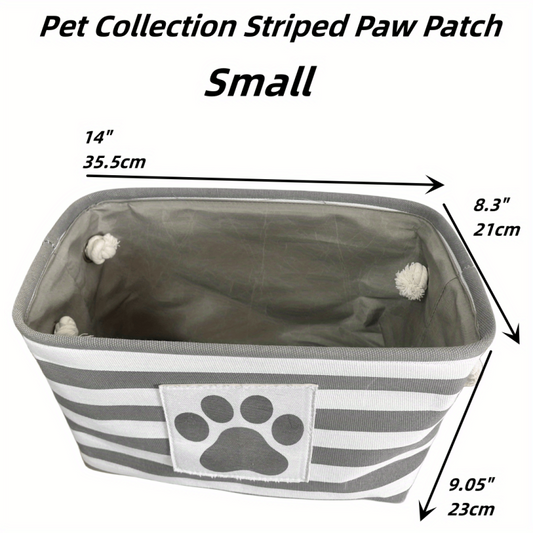 Striped Paw Patch Pet Storage Basket