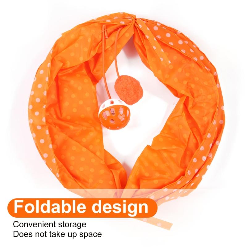 Interactive Cat Tunnel Toy with Furry Ball and Bell