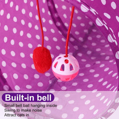 Interactive Cat Tunnel Toy with Furry Ball and Bell