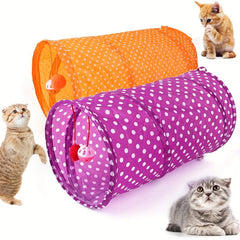 Interactive Cat Tunnel Toy with Furry Ball and Bell