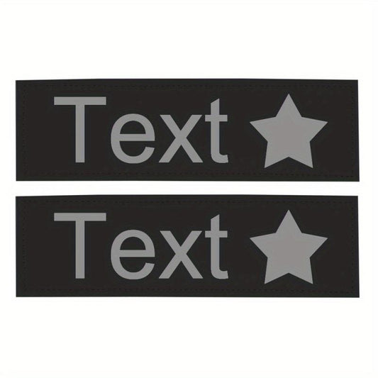 Star Pattern Reflective Letter Dog Harness with Custom Leather Label