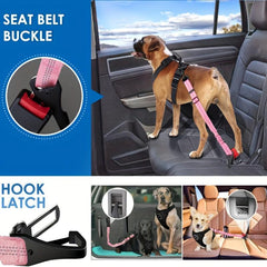 2 Pack Dog Seatbelt Leash For Cars - Pet Safety Car Seat Belt