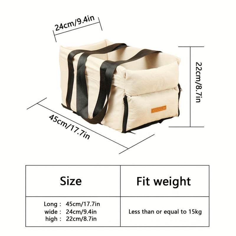 Pet Car Seat Travel Bag for Dogs & Cats - Keep Your Pet Safe
