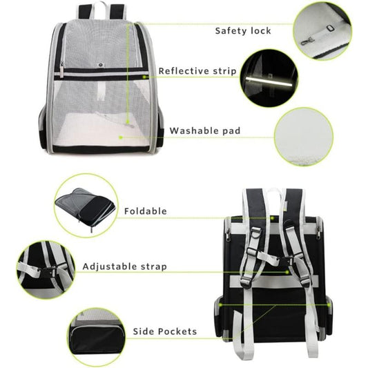 Pet Backpack Portable Dog Carrier Breathable Dog Travel Shoulder Bag