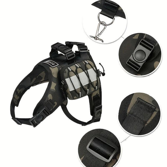 Camouflage Dog Backpack Adjustable Saddle Bag