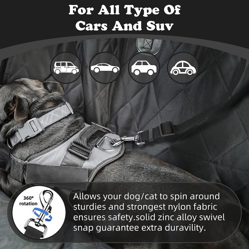 Dog Cat Safety Seat Belt Adjustable Nylon Fabric Dog Restraints Strap