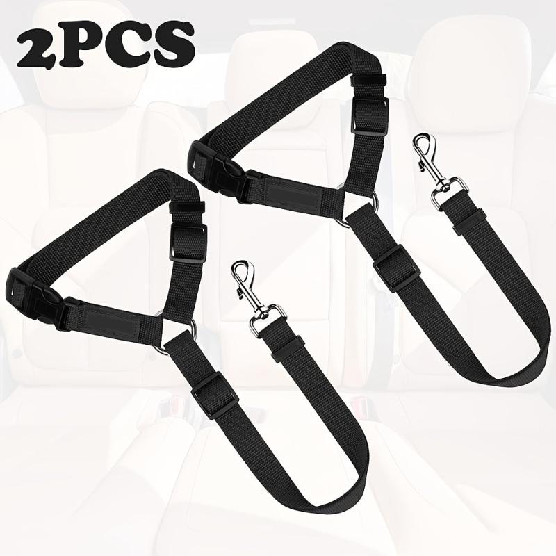 Dog Cat Safety Seat Belt Adjustable Nylon Fabric Dog Restraints Strap