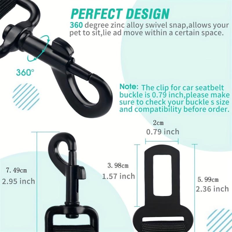 3pcs Set Pet Seat Belts Adjustable Safety Harness for Dogs