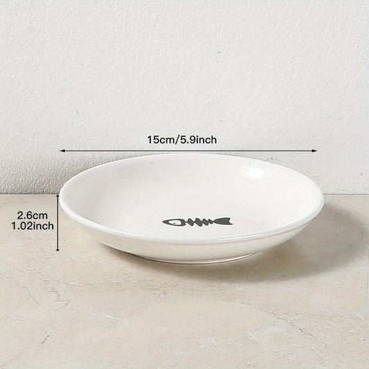Elevated Ceramic Cat Bowl with Iron Stand