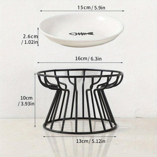Double Ceramic Pet Bowls for Cats or Puppies