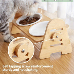 Adjustable Slanting Ceramic Cat Bowl Dog Bowl Cat Food Bowl