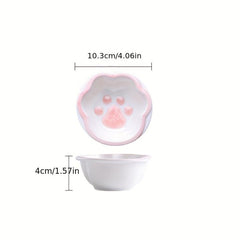 Non Slip Ceramic Pet Food Bowl With Bamboo Frame Double Bowl Stylish And Durable