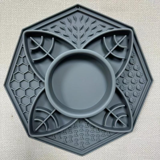 Slow Feed Dog Bowl Silicone Licking Bowl with Suction Cup Puzzle Feeding Pad