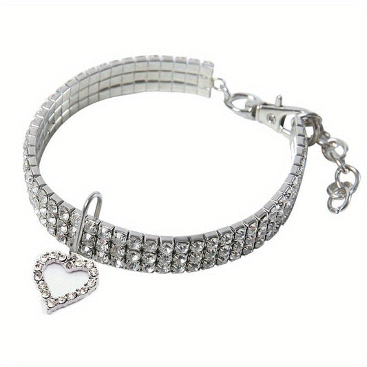 Sparkling Heart Pet Necklace - Perfect Accessory for Furry Friends