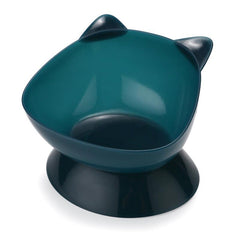 Cat Ear Shaped Raised Pet Inclined Food Bowl