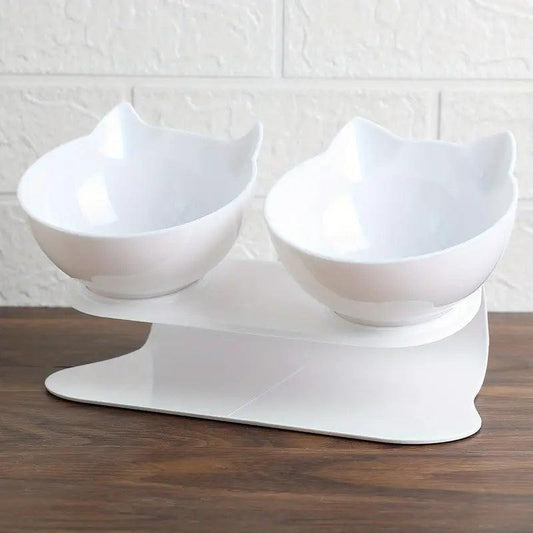 Raised Double Bowls for Dogs with Non-slip Stand