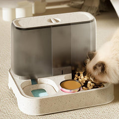 Automatic Cat Food/Water Dispenser 2-in-1 Multifunctional Gravity Feeder/Waterer