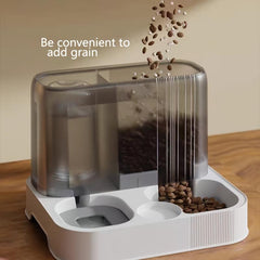 Automatic Cat Food/Water Dispenser 2-in-1 Multifunctional Gravity Feeder/Waterer