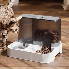 Automatic Cat Food/Water Dispenser 2-in-1 Multifunctional Gravity Feeder/Waterer