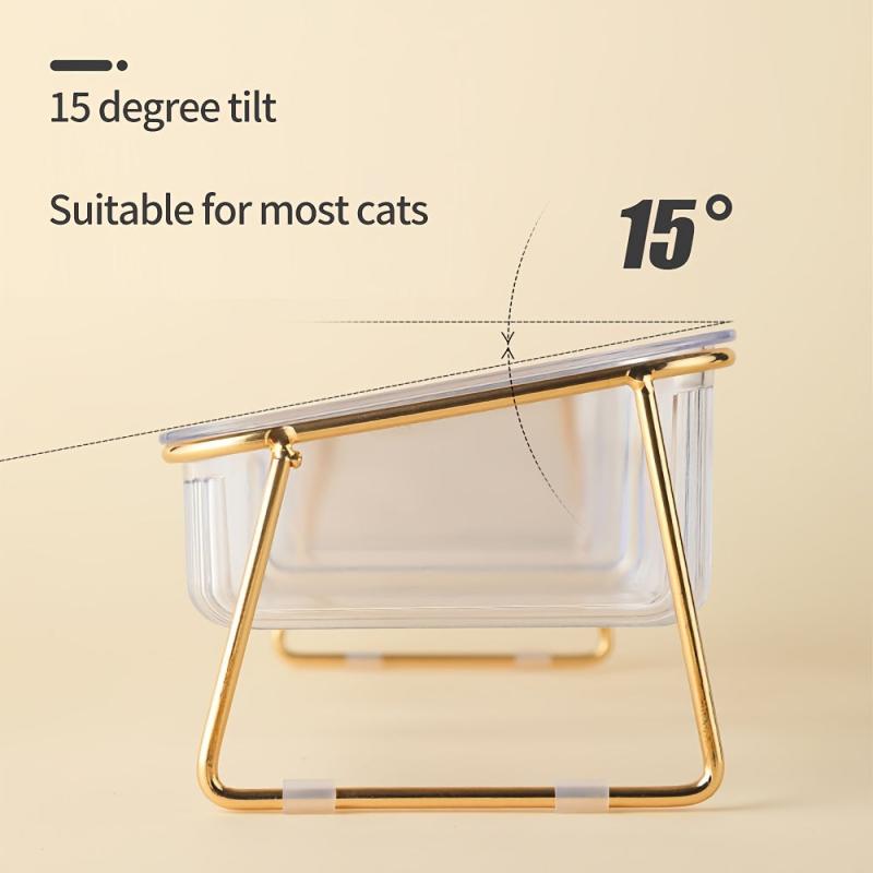 Double Cat Bowls With Iron Stand - Pet Feeding Supplies