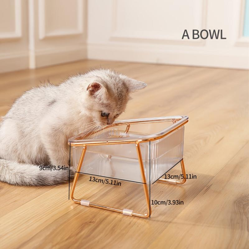 Double Cat Bowls With Iron Stand - Pet Feeding Supplies
