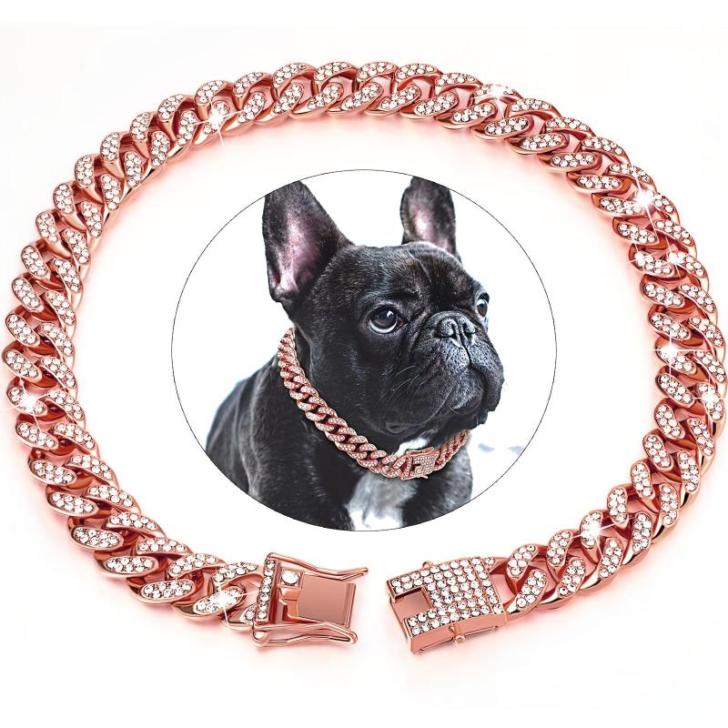 Metal Dog Chain Collar with Secure Buckle for Walking