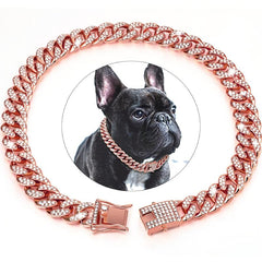 Metal Dog Chain Collar with Secure Buckle for Walking