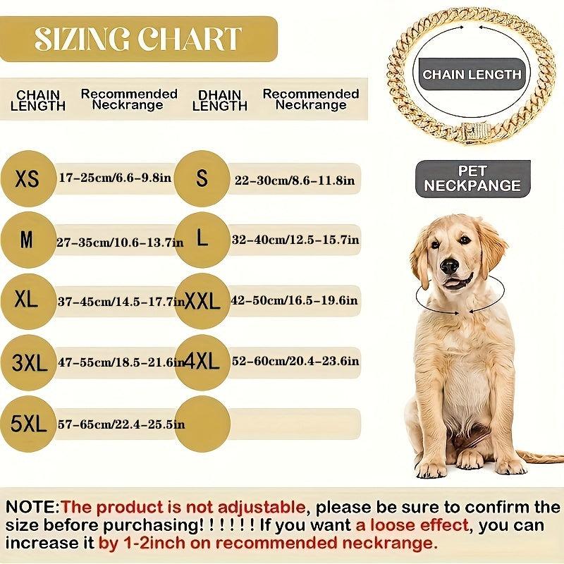 Metal Dog Chain Collar with Secure Buckle for Walking