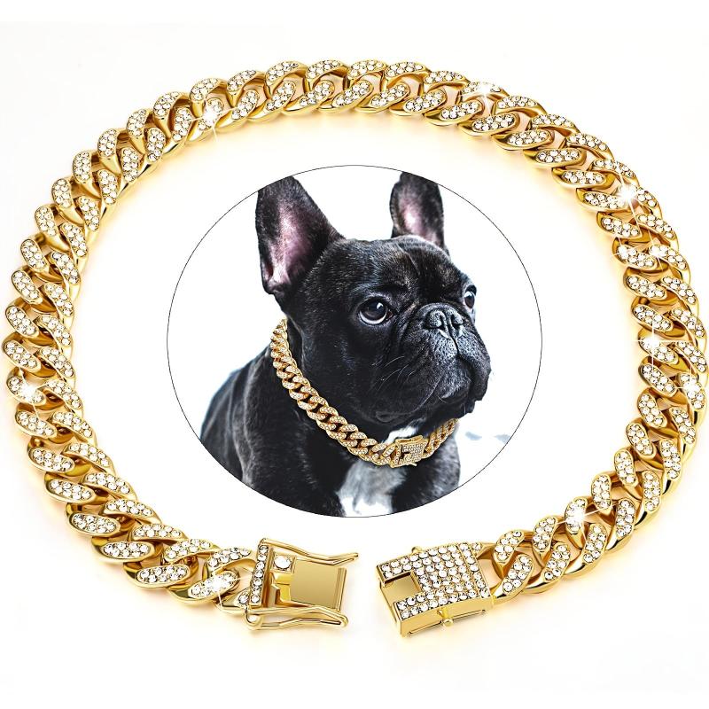 Metal Dog Chain Collar with Secure Buckle for Walking