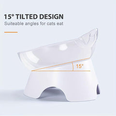 Adjustable Raised Cat Feeder Bowl Neck Protection
