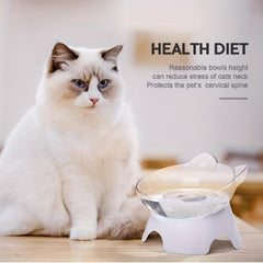 Adjustable Raised Cat Feeder Bowl Neck Protection