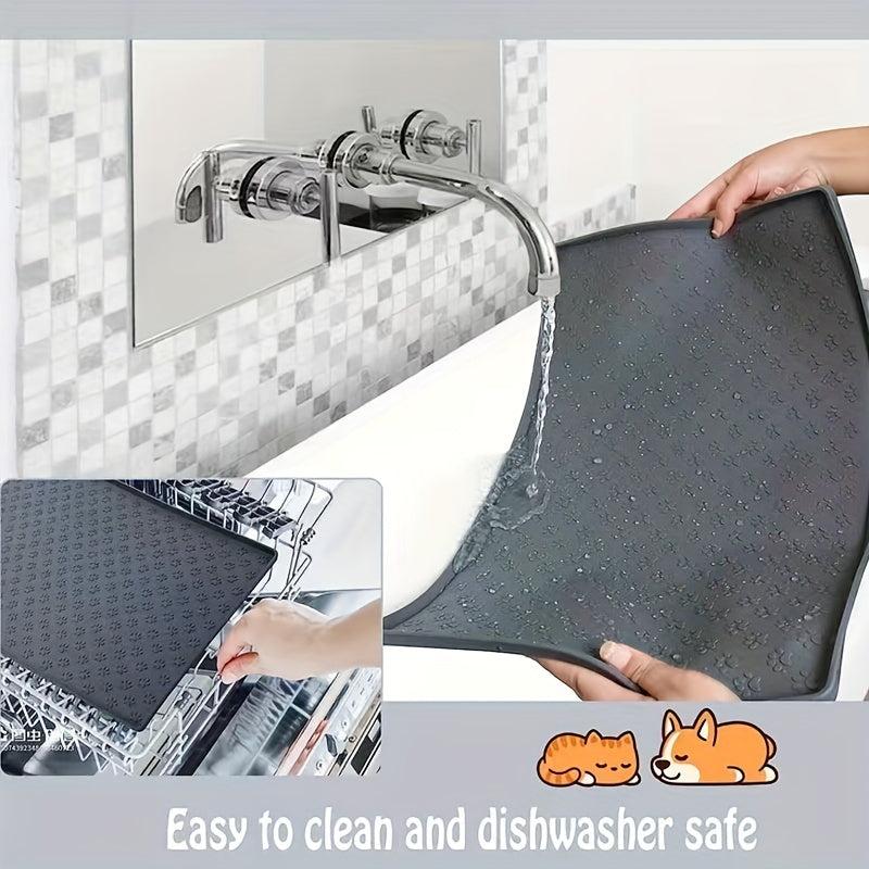 Silicone Pet Food Mat Waterproof Leak Proof Feeding Mat Cats Dogs Foldable