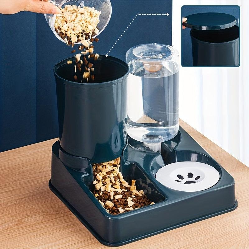 2-in-1 Tilted Automatic Cat Feeder & Water Dispenser