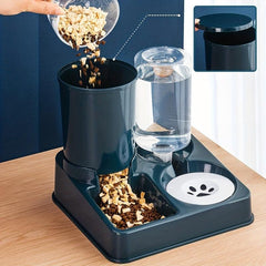 2-in-1 Tilted Automatic Cat Feeder & Water Dispenser