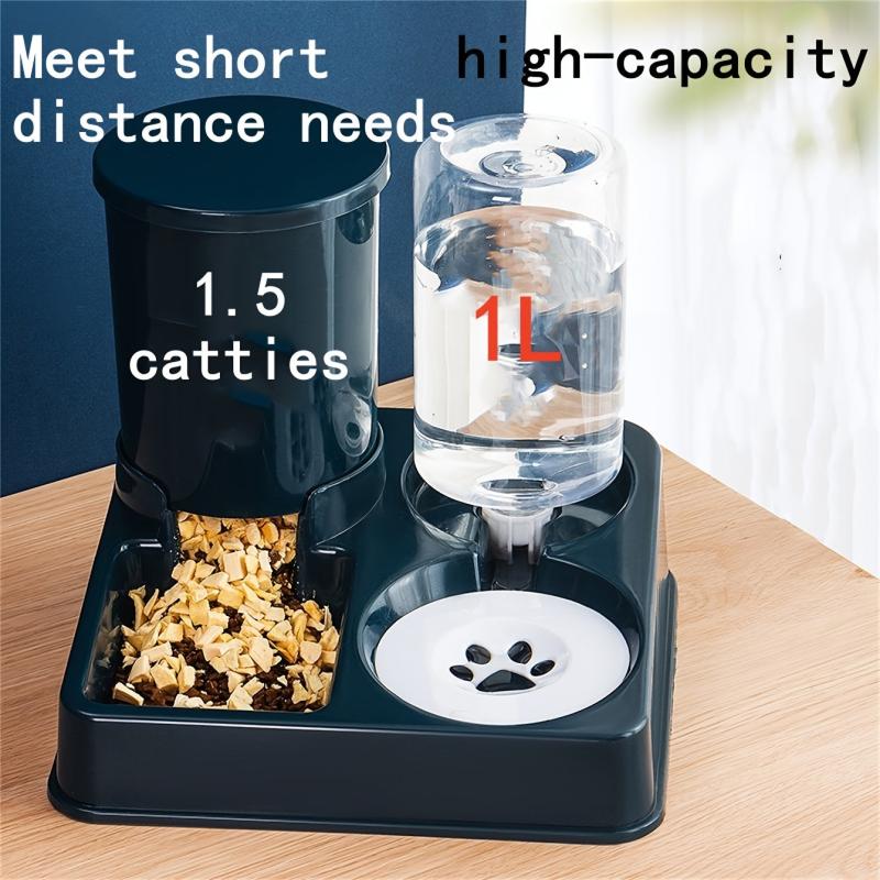 2-in-1 Tilted Automatic Cat Feeder & Water Dispenser
