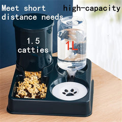 2-in-1 Tilted Automatic Cat Feeder & Water Dispenser