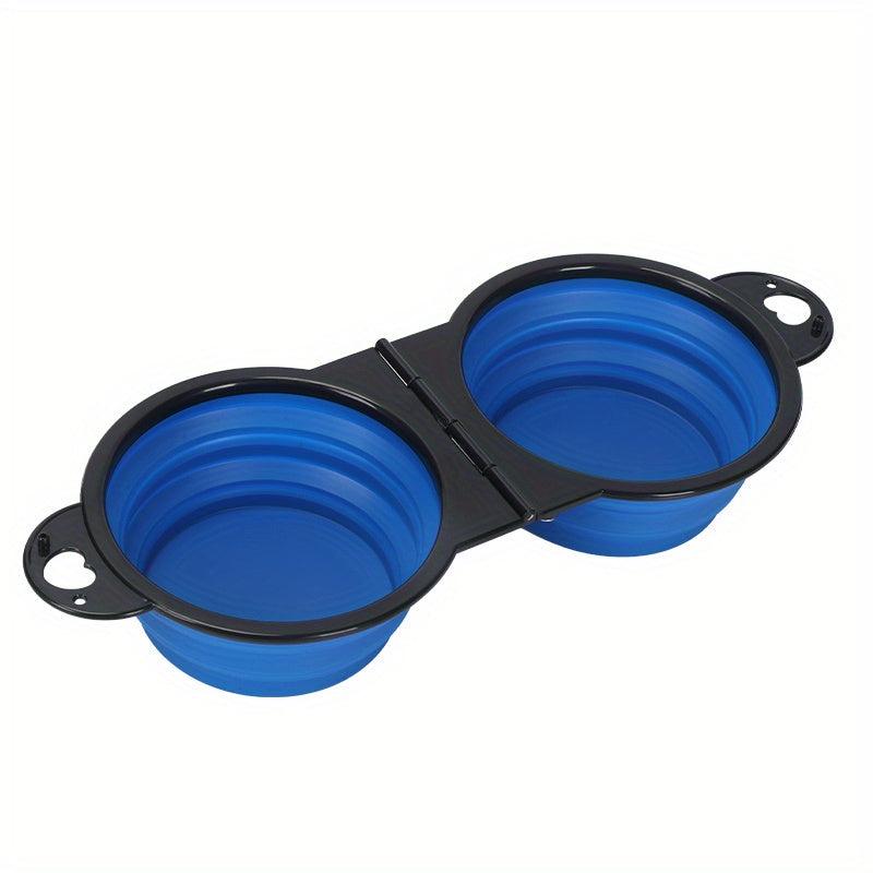 Collapsible Silicone Dog Travel Bowls 2 In 1 Double Bowls