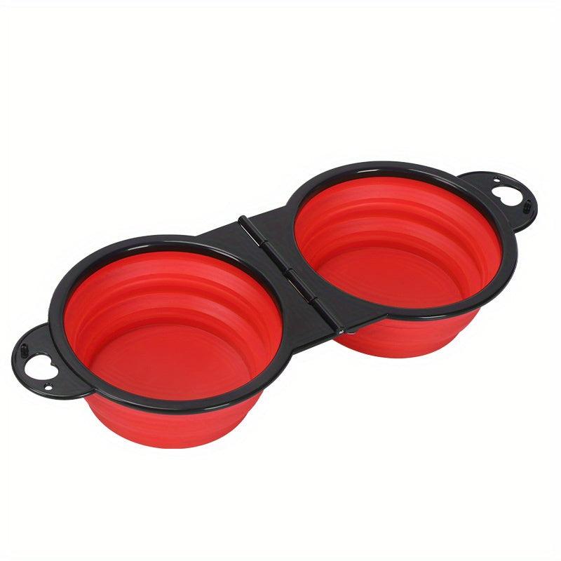 Collapsible Silicone Dog Travel Bowls 2 In 1 Double Bowls