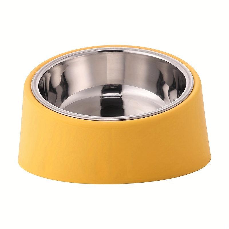 Stainless Steel Dog Bowl with Stand Non-slip Anti-overturning Inclined Design