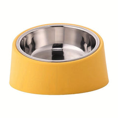 Stainless Steel Dog Bowl with Stand Non-slip Anti-overturning Inclined Design