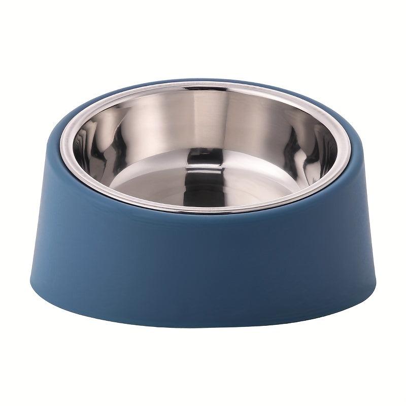 Stainless Steel Dog Bowl with Stand Non-slip Anti-overturning Inclined Design