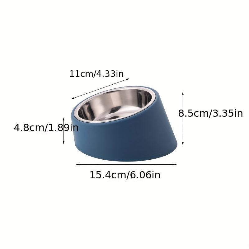 Stainless Steel Dog Bowl with Stand Non-slip Anti-overturning Inclined Design