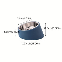 Stainless Steel Dog Bowl with Stand Non-slip Anti-overturning Inclined Design